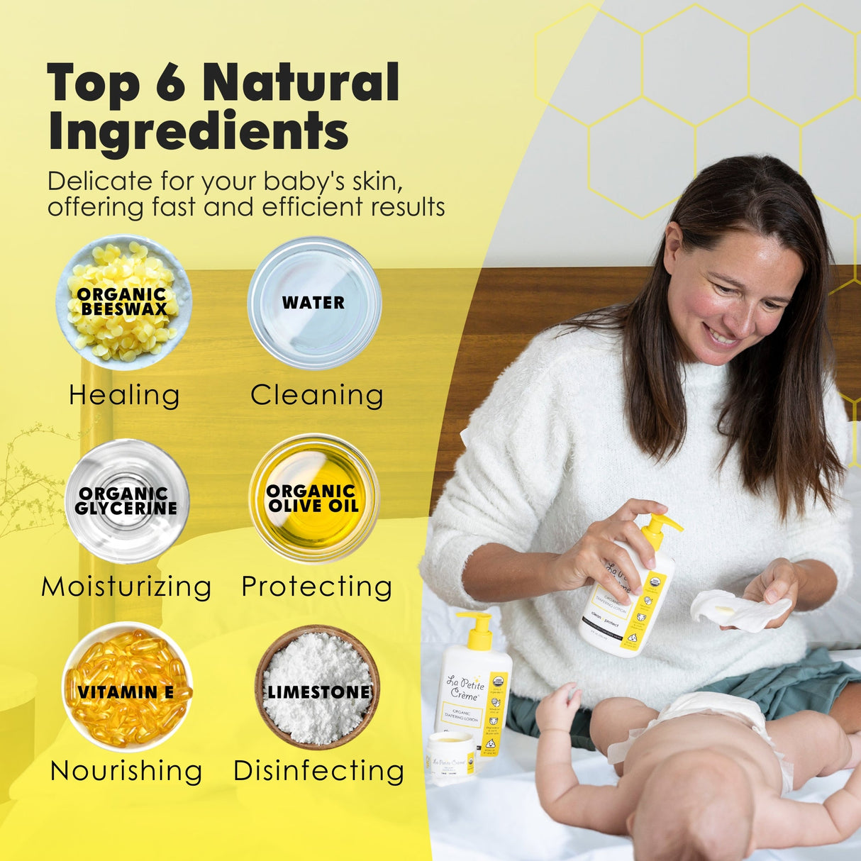 Organic French Diapering Liniment Lotion - Pump Bottle - 8 oz from La Petite Creme