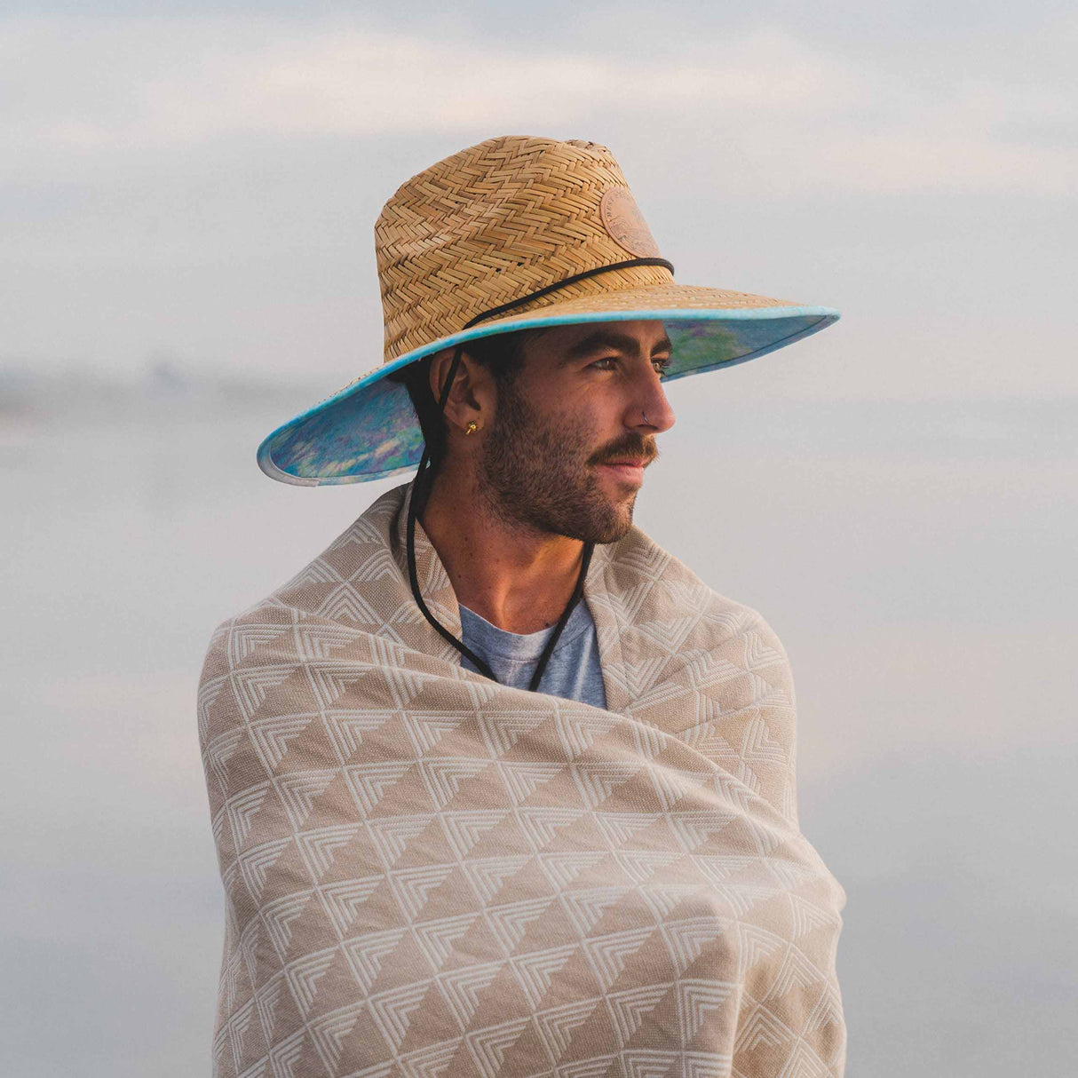 Organic Throw Blanket - Tan & Beige From West Path