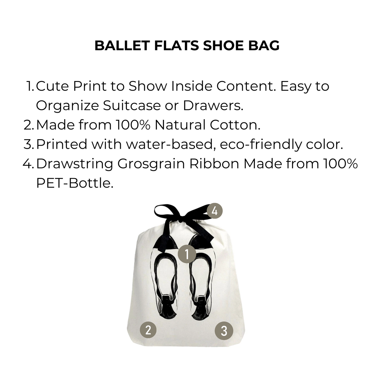 Ballet Flats Shoe Bag, Cream From Bag-all
