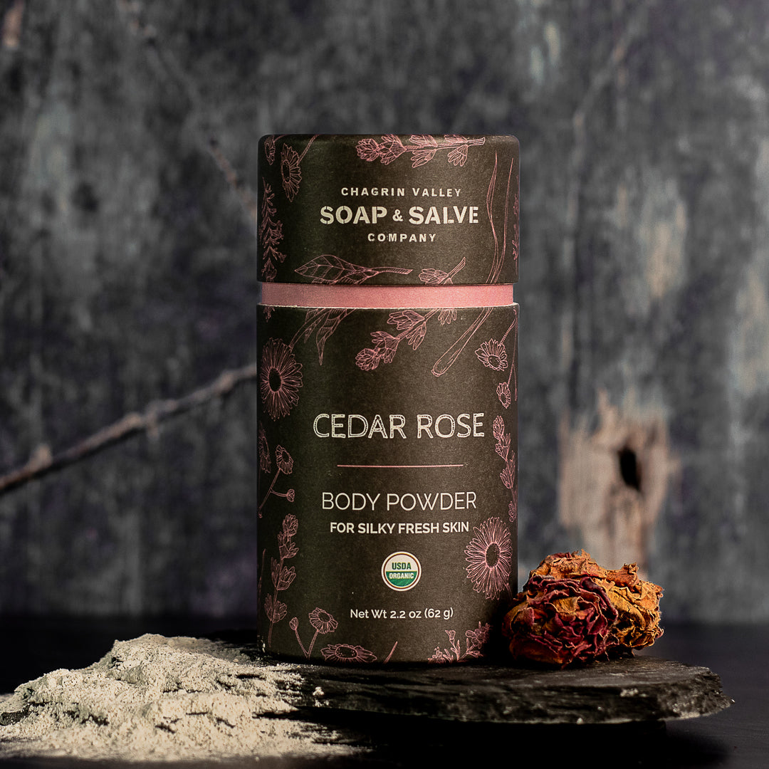 Body Powder: Cedar Rose From Chagrin Valley Soap & Salve