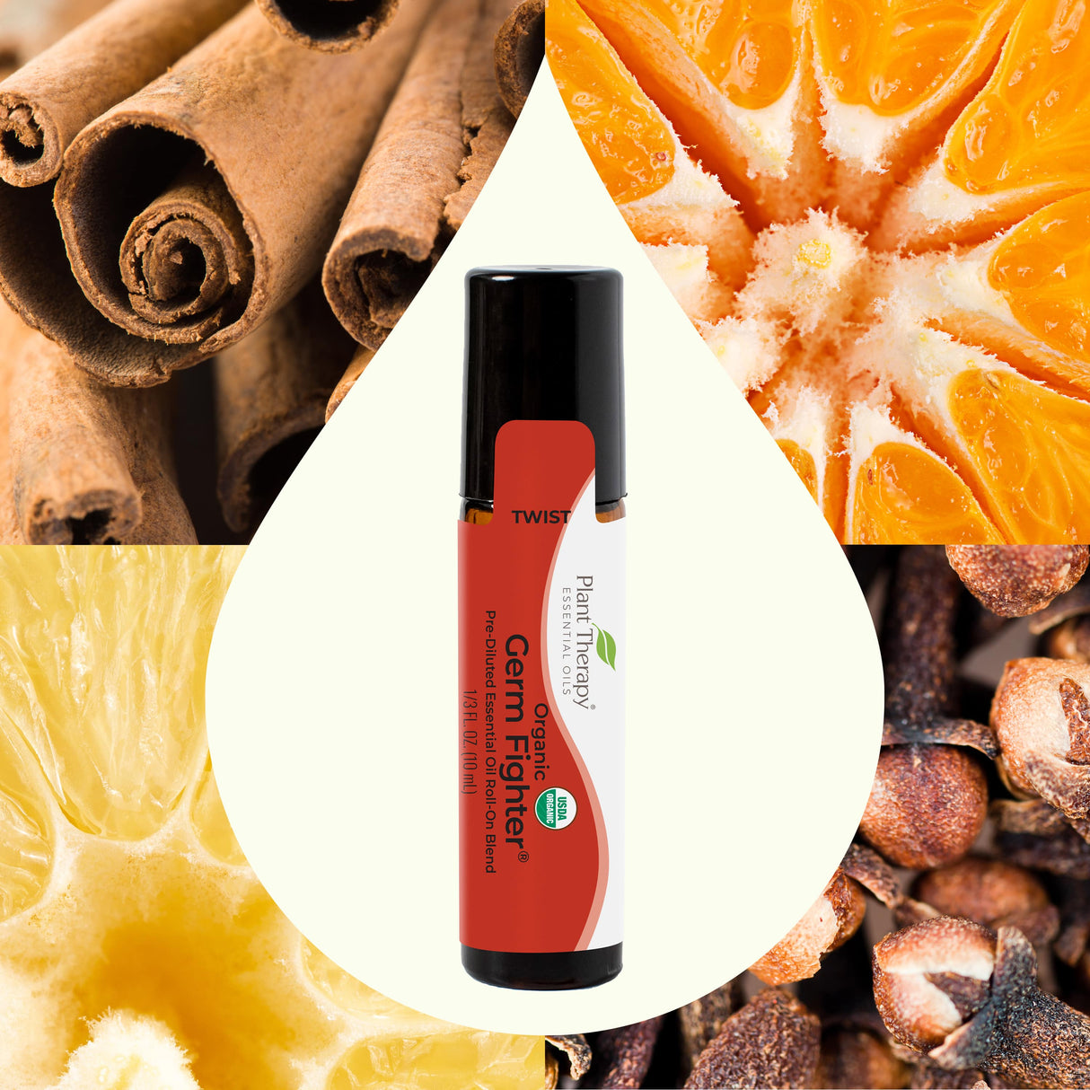 Organic Germ Fighter®️ Essential Oil Blend Pre-Diluted Roll-On from Plant Therapy