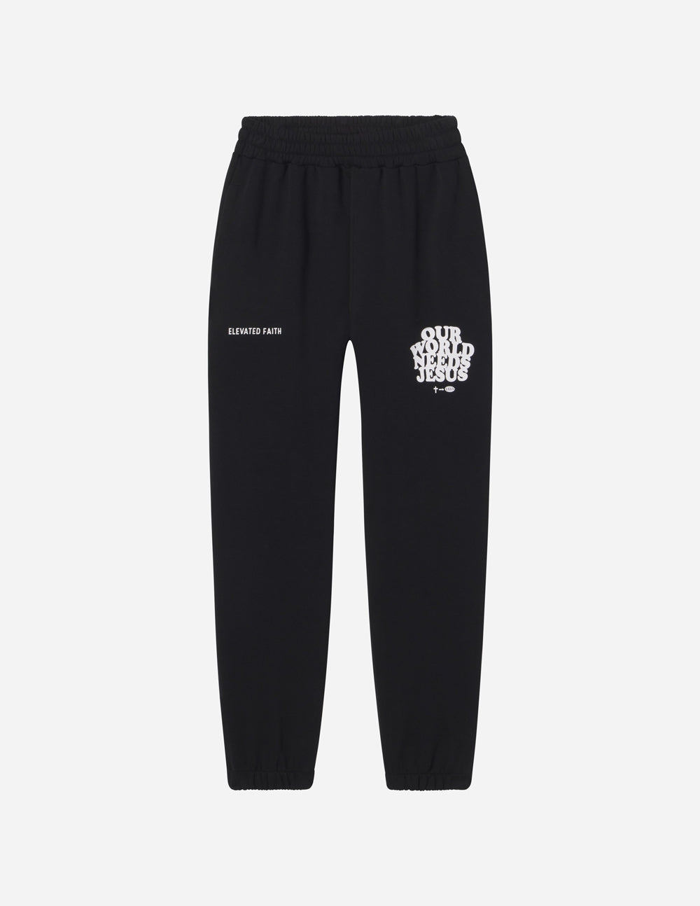 Our World Needs Jesus Black Unisex Sweatpant from Elevated Faith