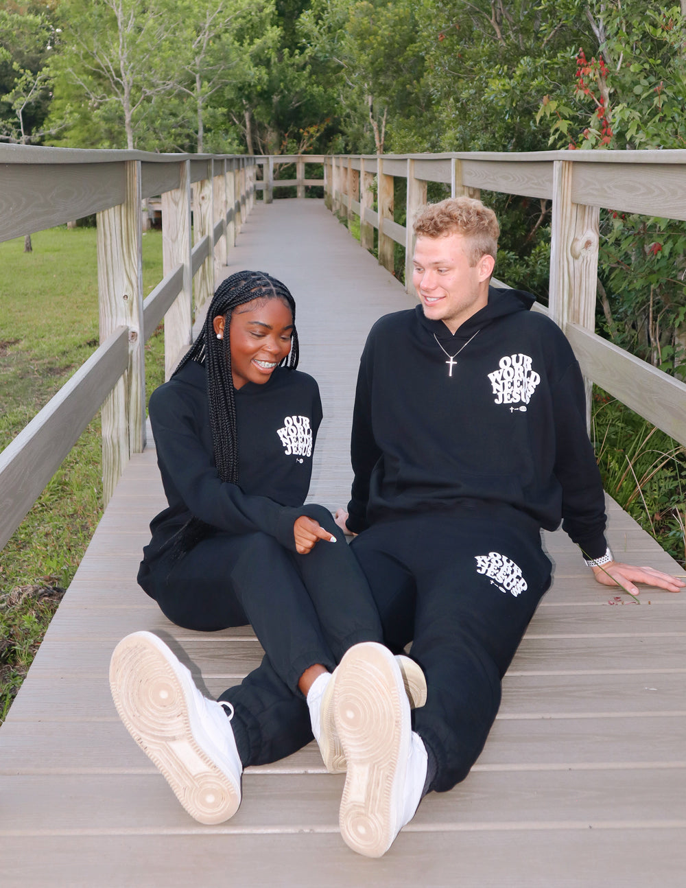 Our World Needs Jesus Black Unisex Sweatpant from Elevated Faith