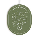 Our First Christmas Engaged with Year Acrylic Modern Ornament from The Cotton & Canvas Co.