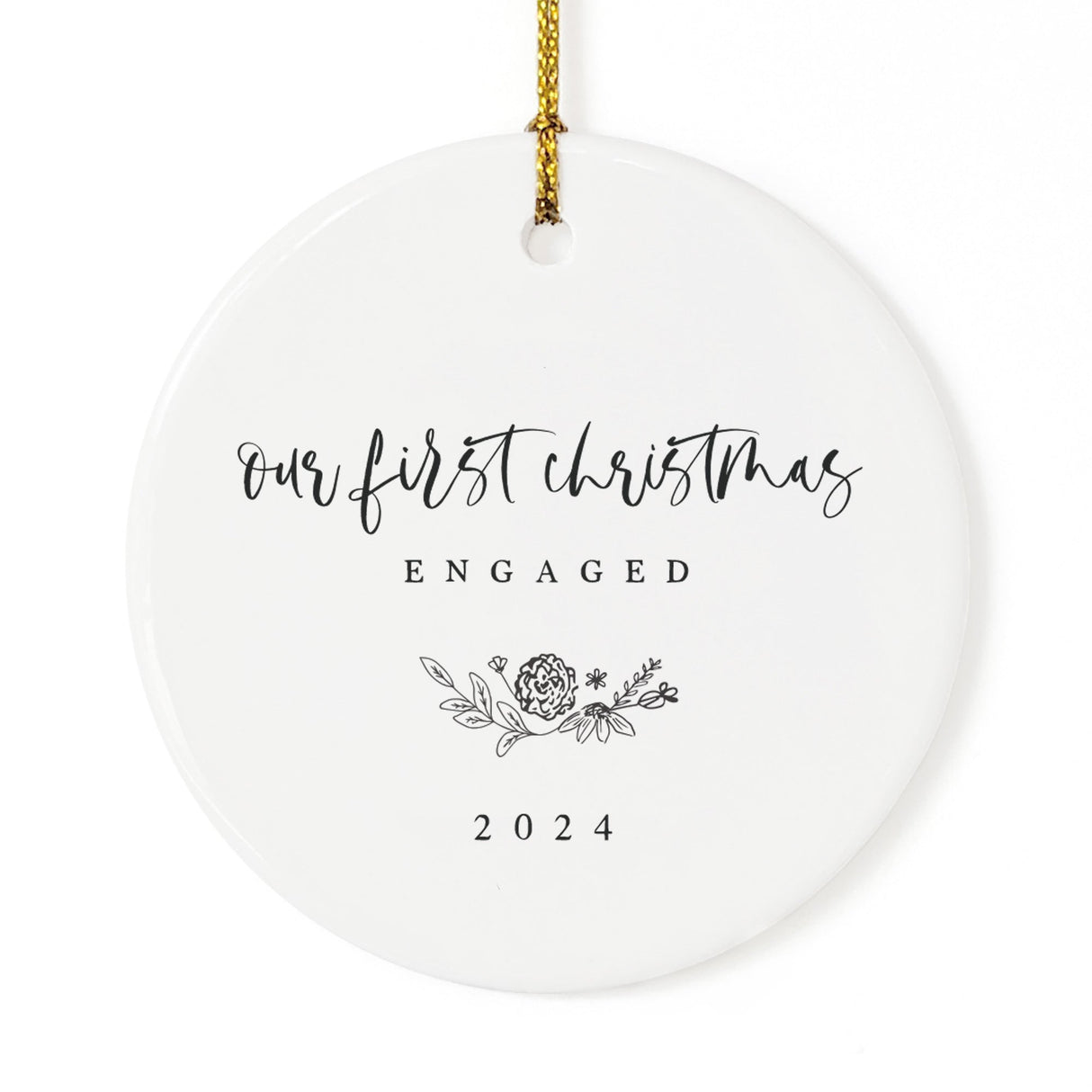 Our First Christmas Engaged with Year Christmas Ornament from The Cotton & Canvas Co.