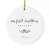 Our First Christmas Engaged with Year Christmas Ornament from The Cotton & Canvas Co.