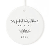 Our First Christmas Engaged with Year Christmas Ornament from The Cotton & Canvas Co.