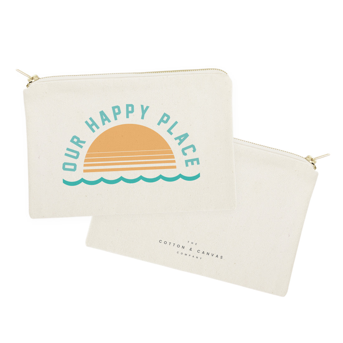 Our Happy Place Cotton Canvas Cosmetic Bag from The Cotton & Canvas Co.