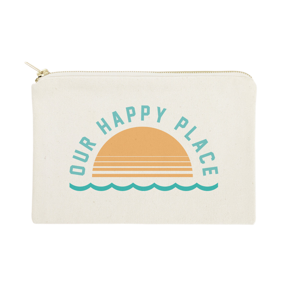 Our Happy Place Cotton Canvas Cosmetic Bag from The Cotton & Canvas Co.