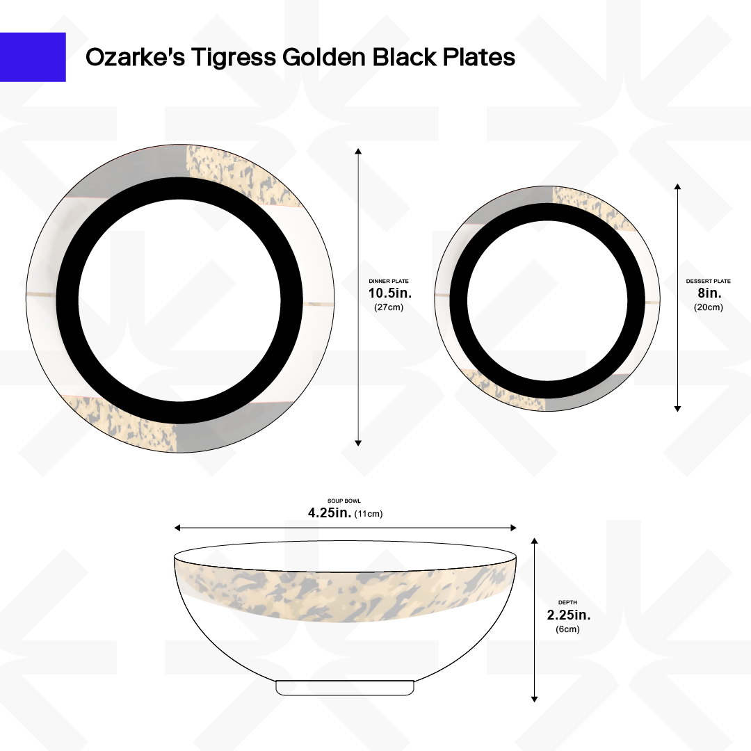 Tigress Golden Plates Set from Ozarké