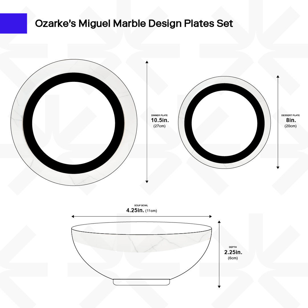Miguel Marble Plates Set from Ozarké