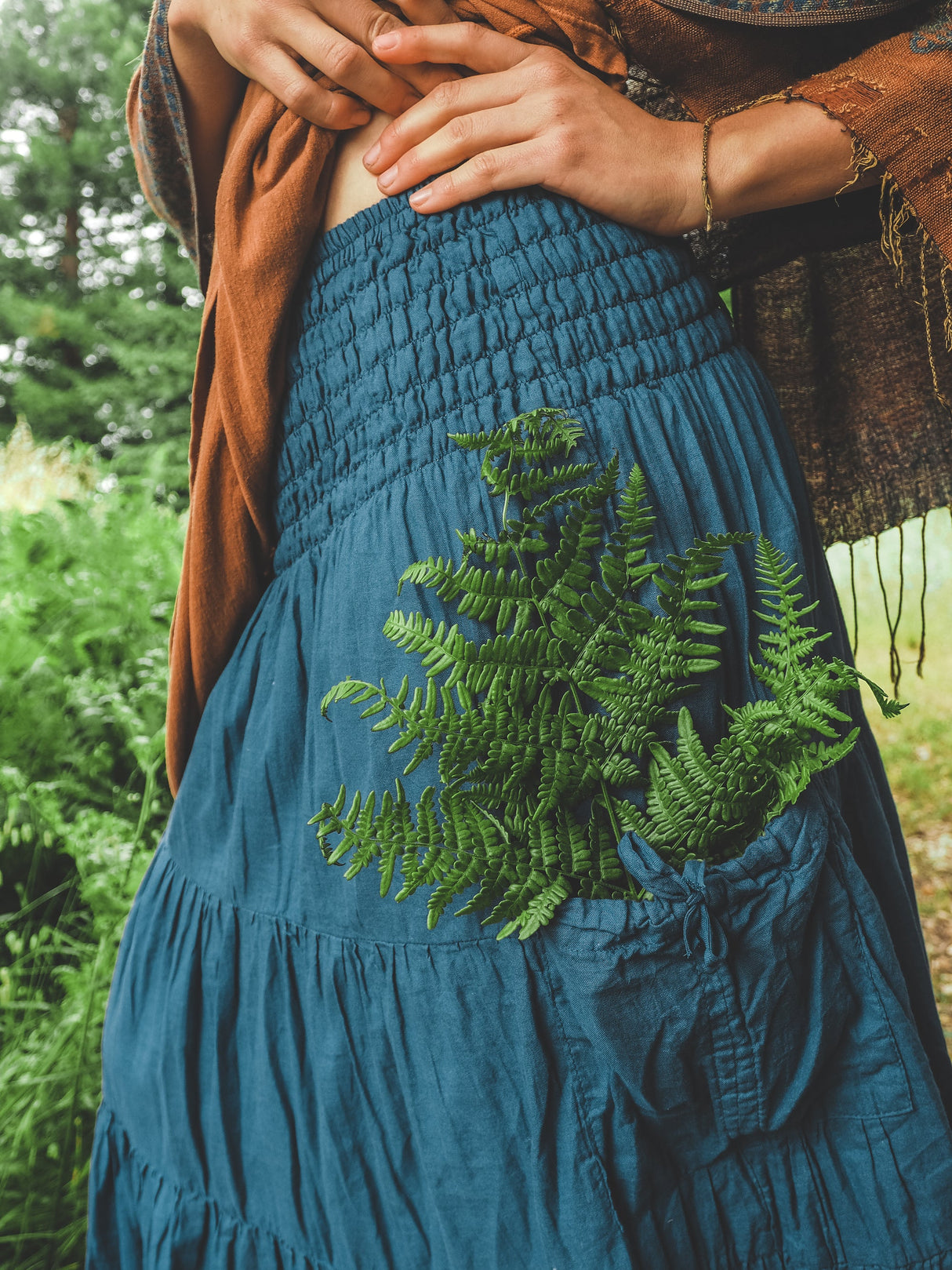 Tiered Pocket Skirt From Cotton Flower Clothing