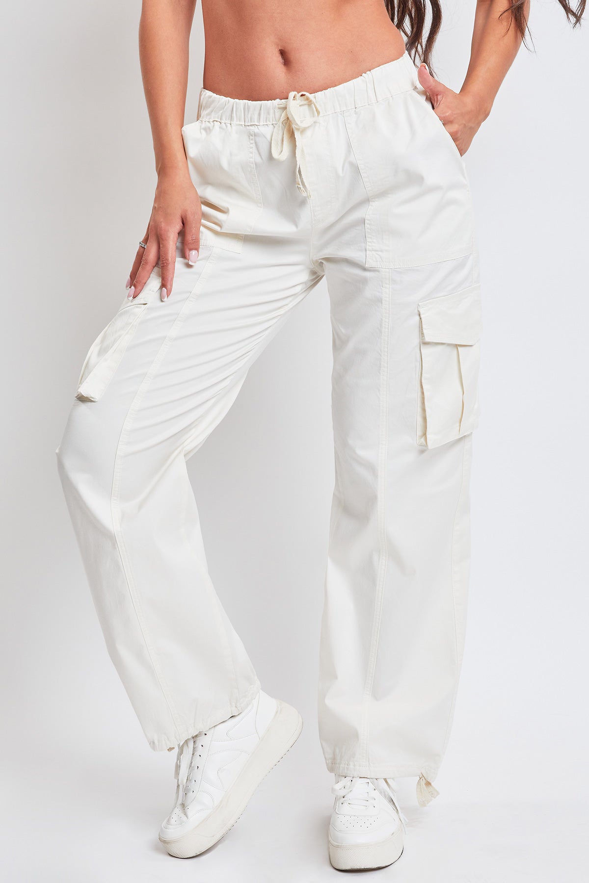 Women's Mid Rise Pull On Cargo Pants from YMI JEANS
