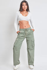 Women's Mid Rise Pull On Cargo Pants from YMI JEANS