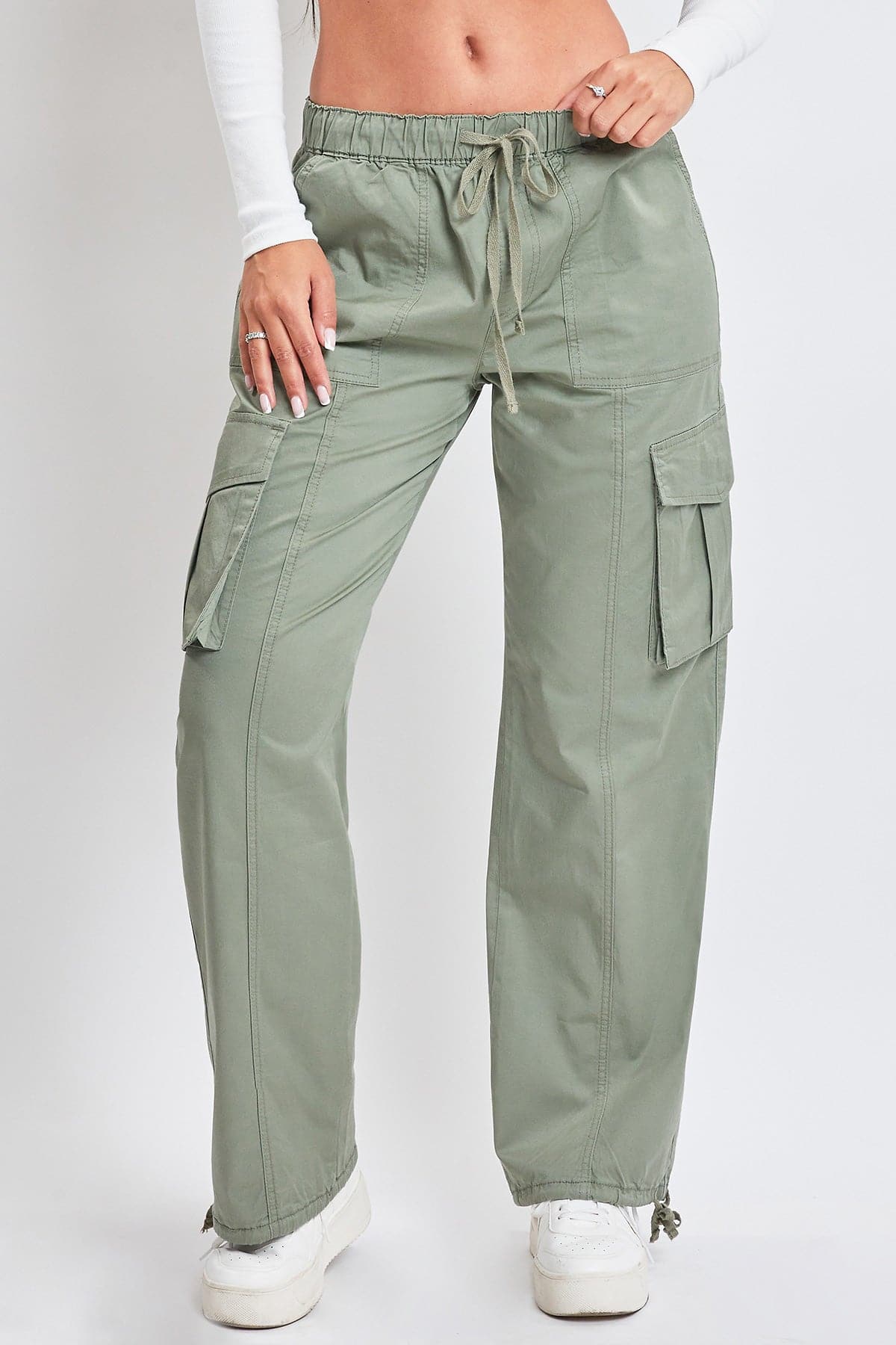 Women's Mid Rise Pull On Cargo Pants from YMI JEANS