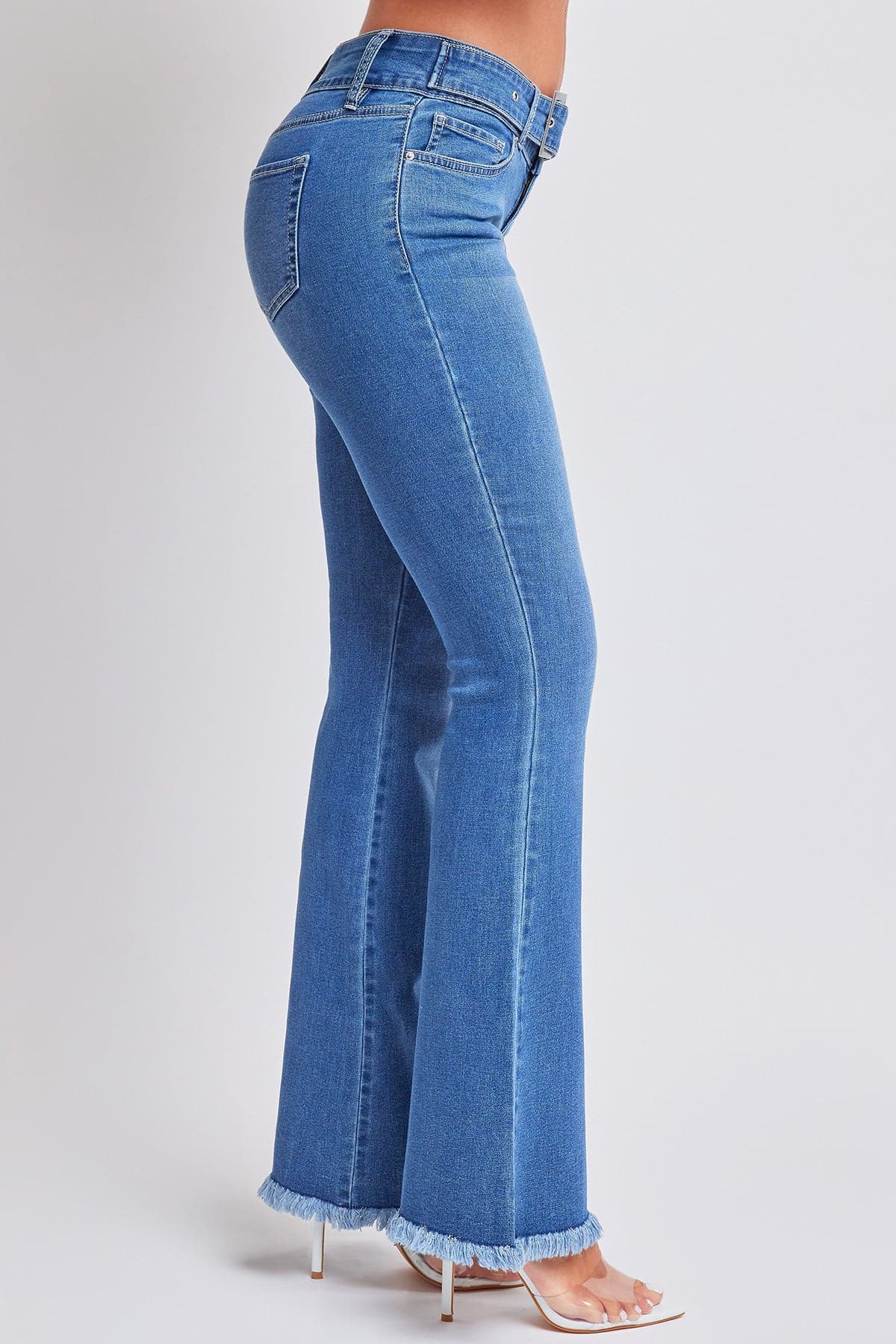 Women's Belted Flare Jeans From YMI JEANS