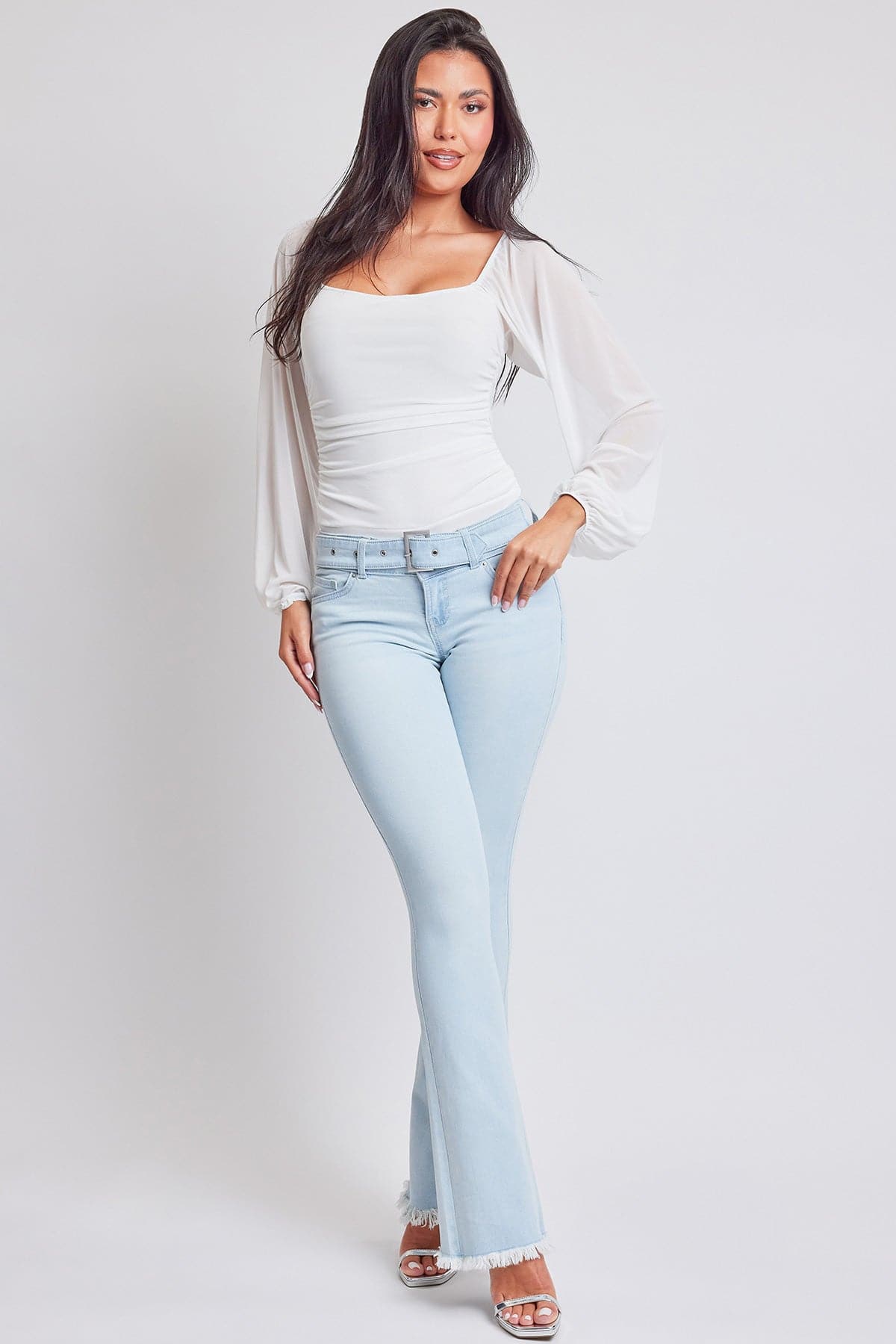 Women's Belted Flare Jeans From YMI JEANS