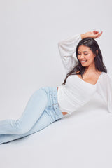 Women's Belted Flare Jeans From YMI JEANS
