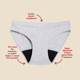 The Teen Period. Bikini in Organic Cotton For Heavy Flows From The Period Company