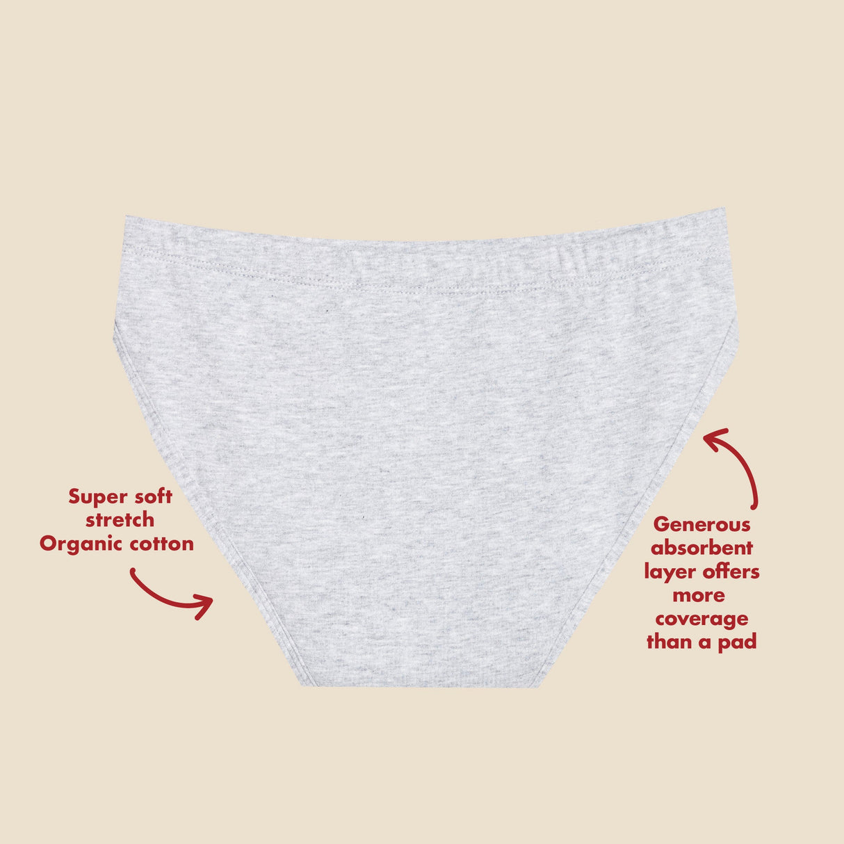 The Teen Period. Bikini in Organic Cotton For Heavy Flows From The Period Company