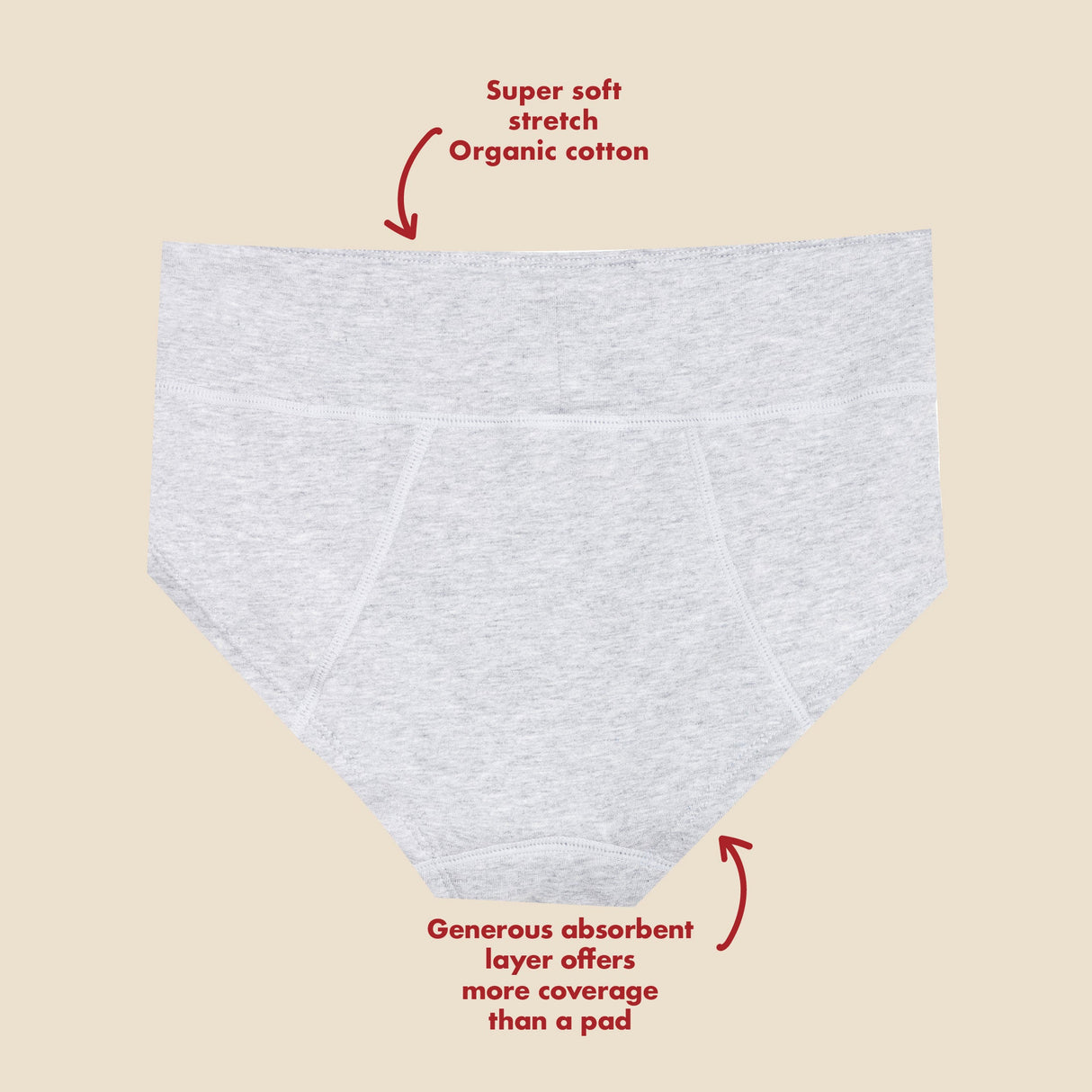 The Teen Period. Boyshort in Organic Cotton For Heavy Flows From The Period Company