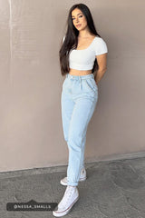 Women's Pleated Mom Jeans From YMI JEANS
