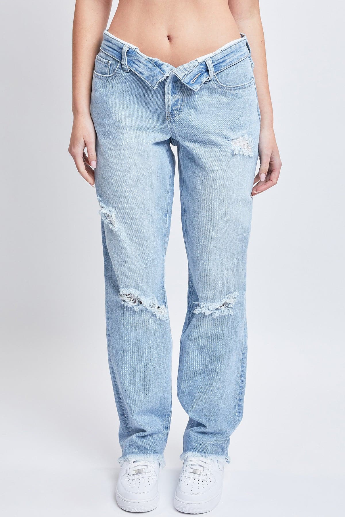 Women's Dream with Fold-Over Waist Low Rise Jeans From YMI JEANS