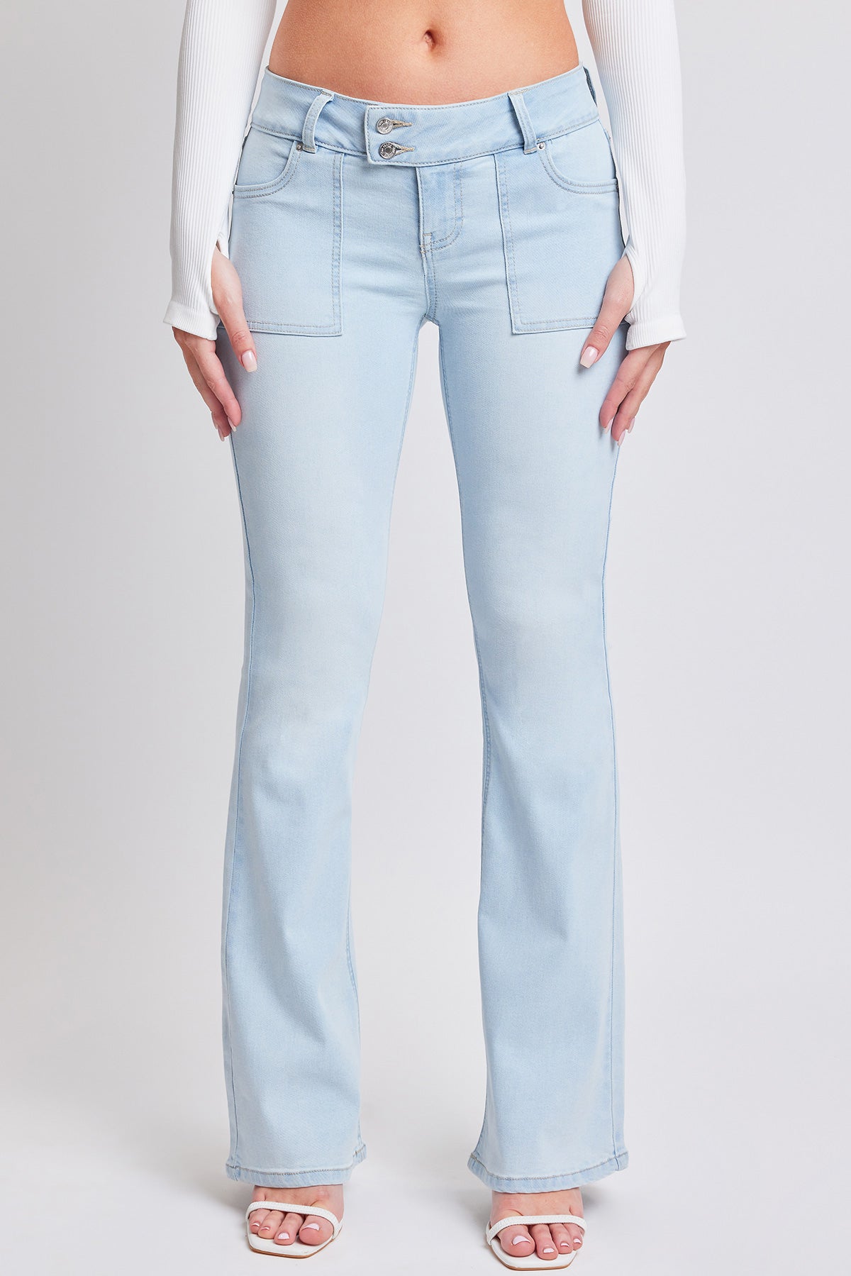 Women's Flare Featuring Flap Back Pocket Jeans from YMI JEANS