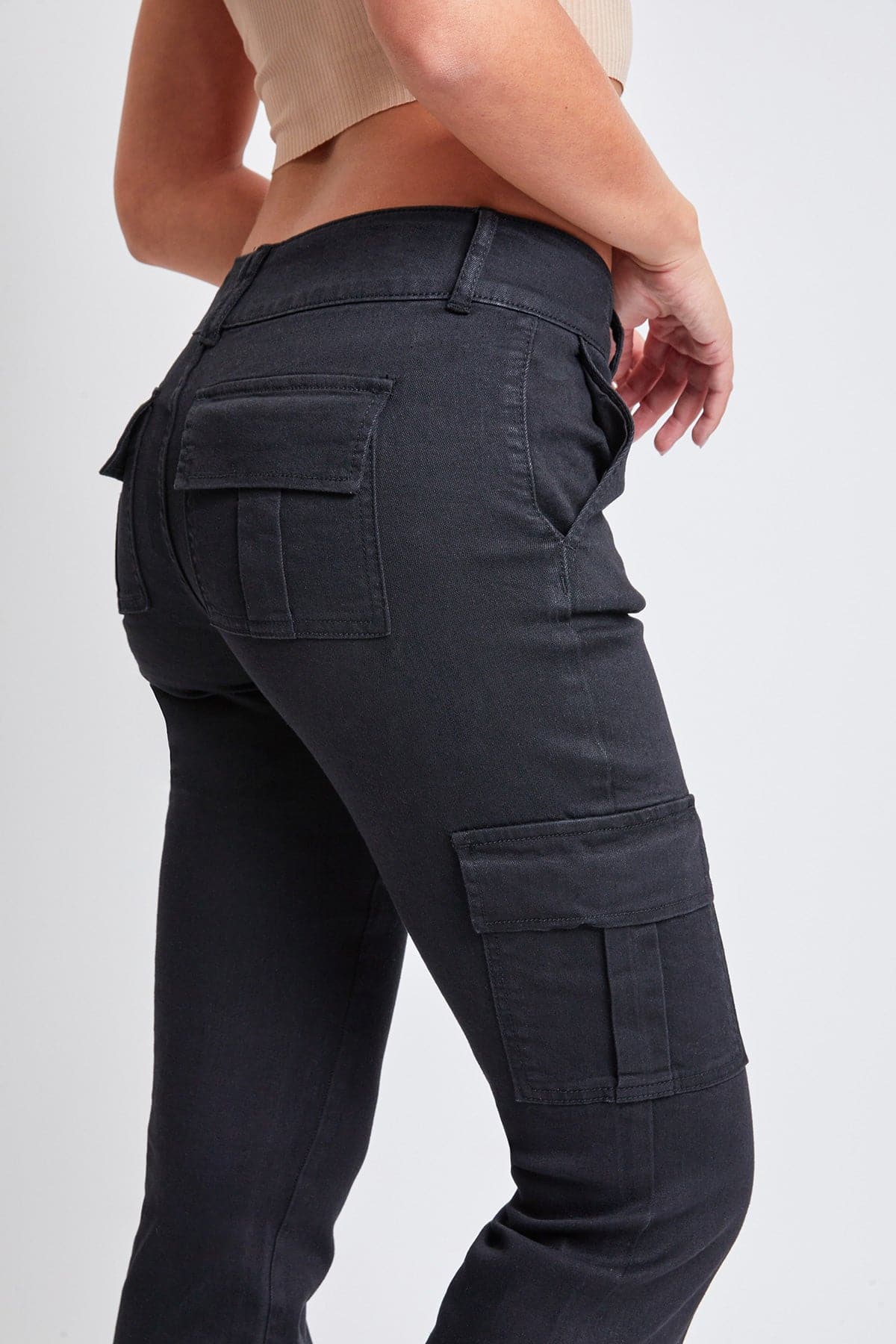 Women's Low Rise Cargo Flare Jean from YMI JEANS