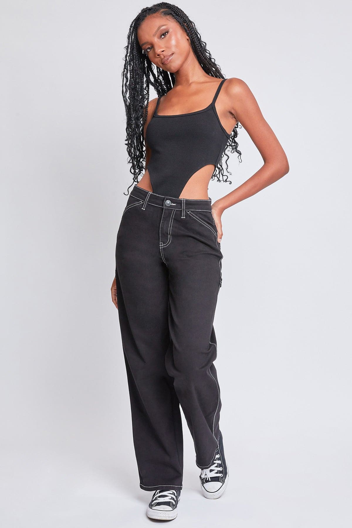 Women's High Rise Carpenter Straight Leg Pants From YMI JEANS