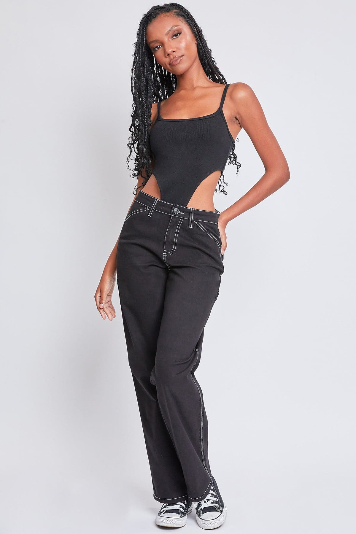 Women's High Rise Carpenter Straight Leg Pants From YMI JEANS