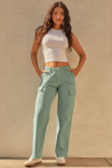 Women’s High Rise Straight Leg Cargo Pants from YMI JEANS