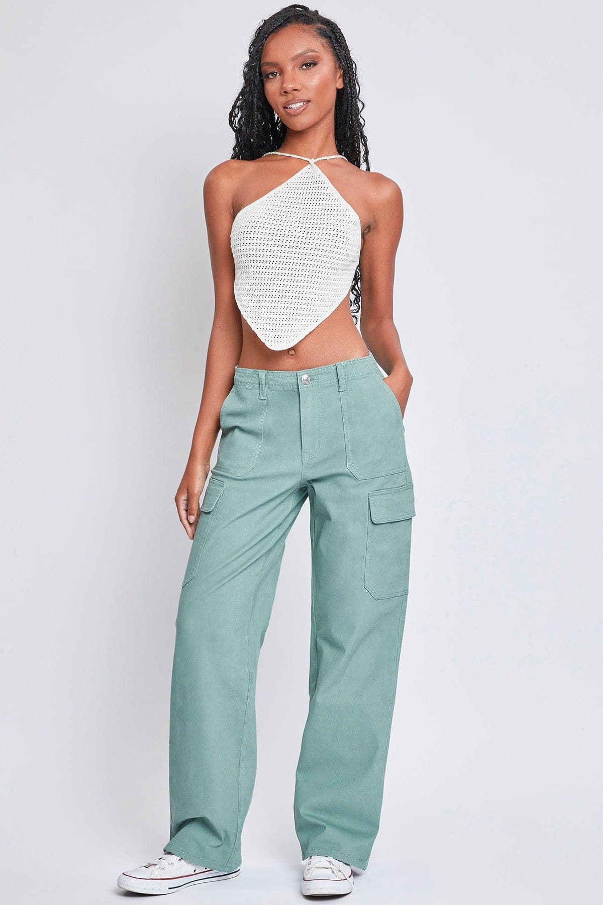 Women’s High Rise Straight Leg Cargo Pants from YMI JEANS