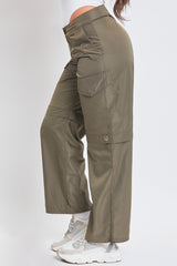 Women's  Nylon Cargo Pants With Bungee Hem from YMI JEANS