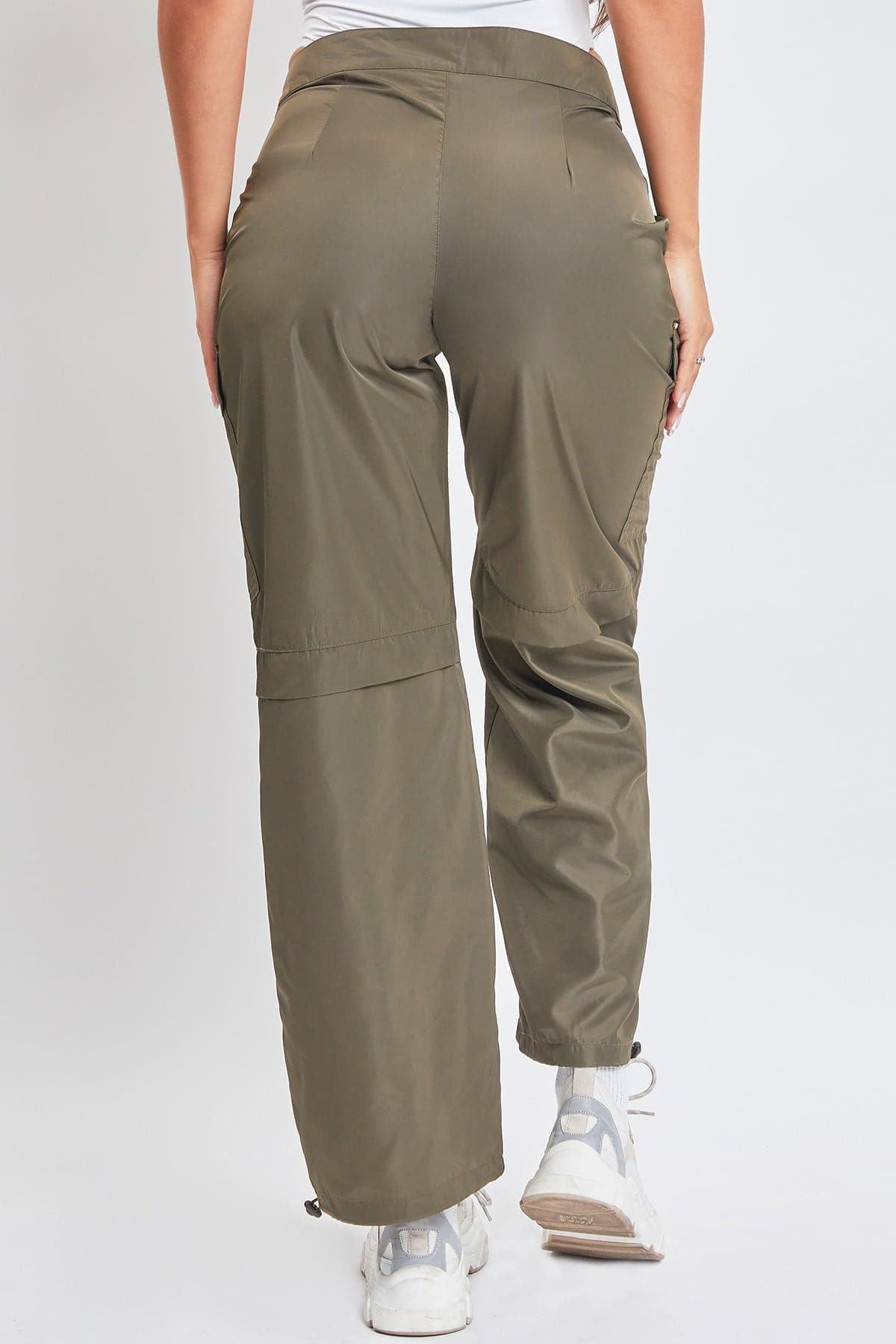 Women's  Nylon Cargo Pants With Bungee Hem from YMI JEANS
