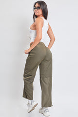 Women's  Nylon Cargo Pants With Bungee Hem from YMI JEANS