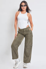 Women's  Nylon Cargo Pants With Bungee Hem from YMI JEANS