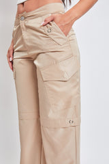 Women's  Nylon Cargo Pants With Bungee Hem from YMI JEANS