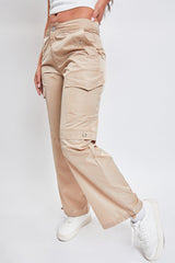 Women's  Nylon Cargo Pants With Bungee Hem from YMI JEANS