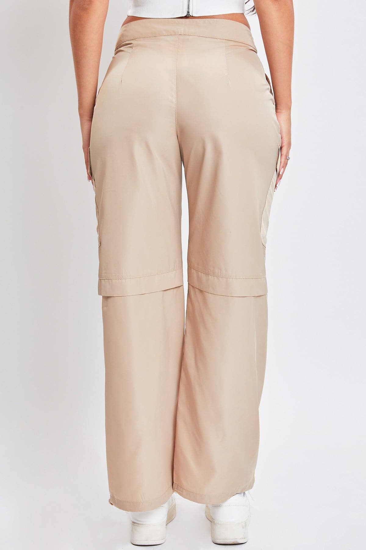 Women's  Nylon Cargo Pants With Bungee Hem from YMI JEANS