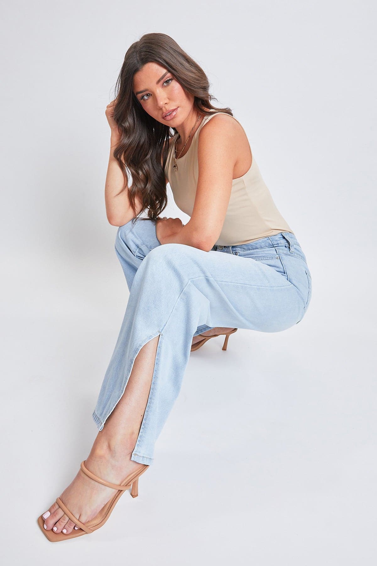 Women’s Dream 90s Straight Leg Slit Jeans From YMI JEANS