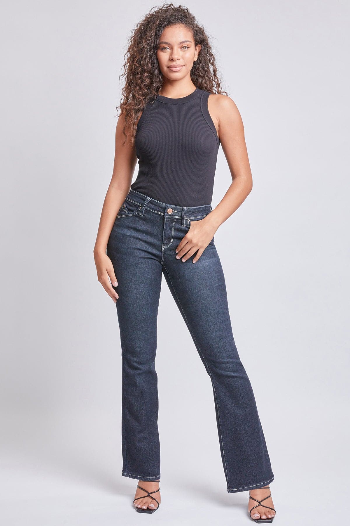 Women’s Sustainable WannaBettaButt Mid Rise Bootcut Jeans Jacket From YMI JEANS