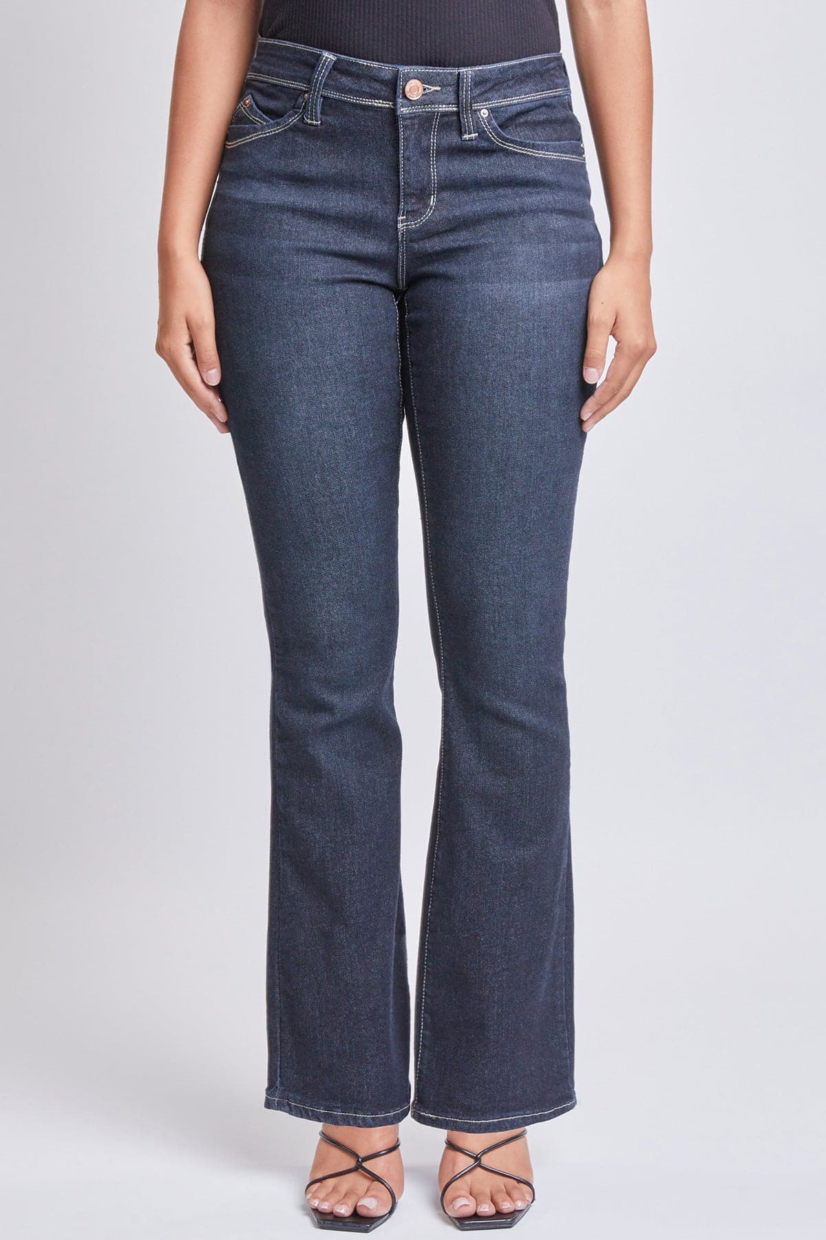 Women’s Sustainable WannaBettaButt Mid Rise Bootcut Jeans Jacket From YMI JEANS