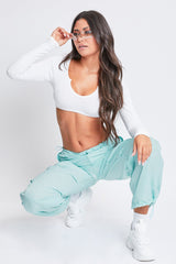 Women's Relaxed Nylon Parachute Pants From YMI JEANS