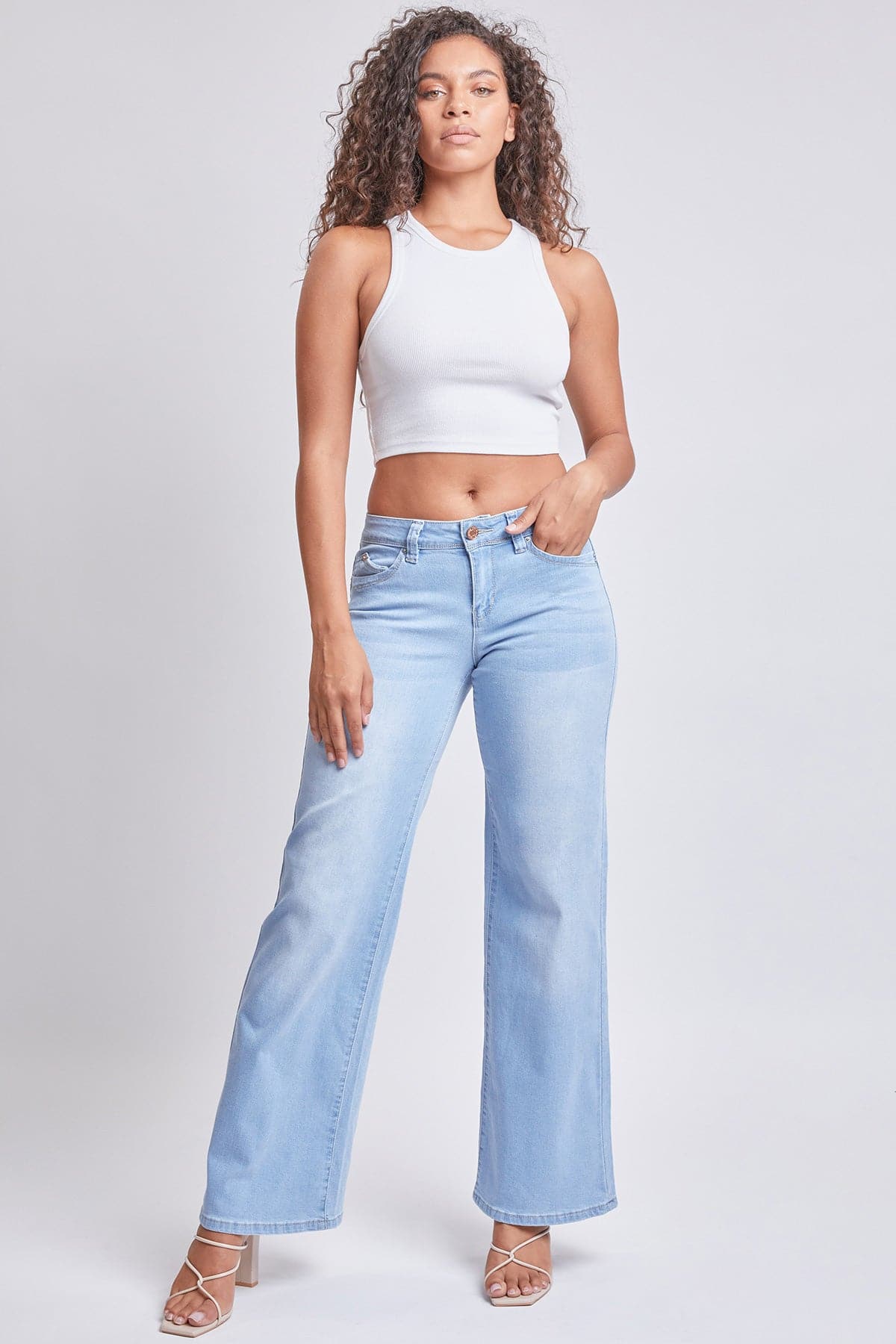 Women’s Sustainable WannaBettaButt Low Rise Wide Leg Jeans Jacket From YMI JEANS