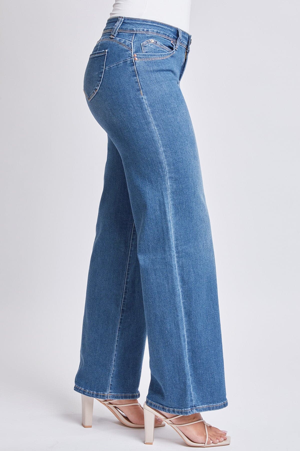 Women’s Sustainable WannaBettaButt Low Rise Wide Leg Jeans Jacket From YMI JEANS