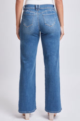 Women’s Sustainable WannaBettaButt Low Rise Wide Leg Jeans Jacket From YMI JEANS