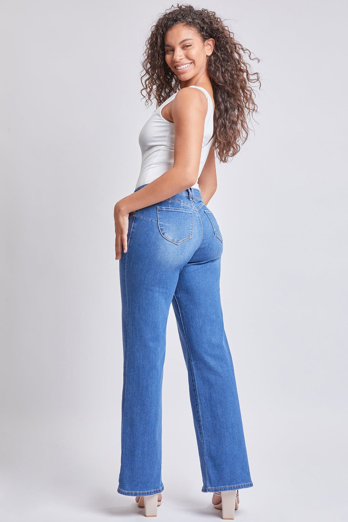 Women’s Sustainable WannaBettaButt Low Rise Wide Leg Jeans Jacket From YMI JEANS