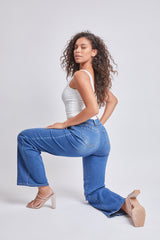 Women’s Sustainable WannaBettaButt Low Rise Wide Leg Jeans Jacket From YMI JEANS