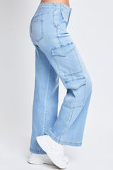 Women’s Wide Leg Double Cargo Jeans from YMI JEANS